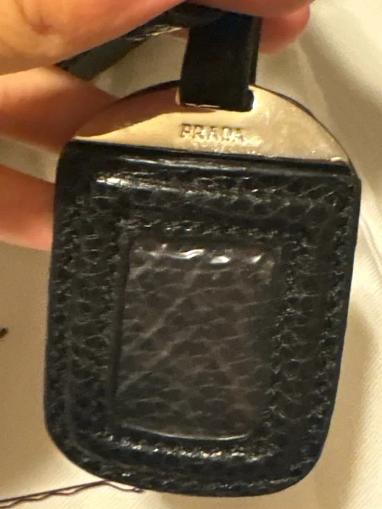 Vintage Prada Tessuto Nylon Hobo Bag Black Leather Trim Shoulder Bag Y2K - Picture 6 of 6